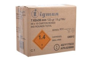 Igman 7.62x39 123gr FMJ Ammo Case has 840 rounds total